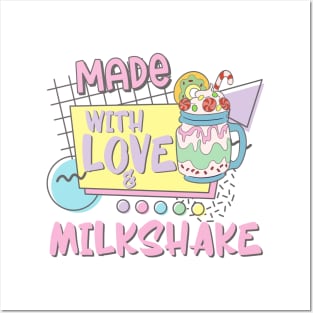 Powered By Love Milkshake Retro 80s 90s Who Loves Milk Shakes Posters and Art